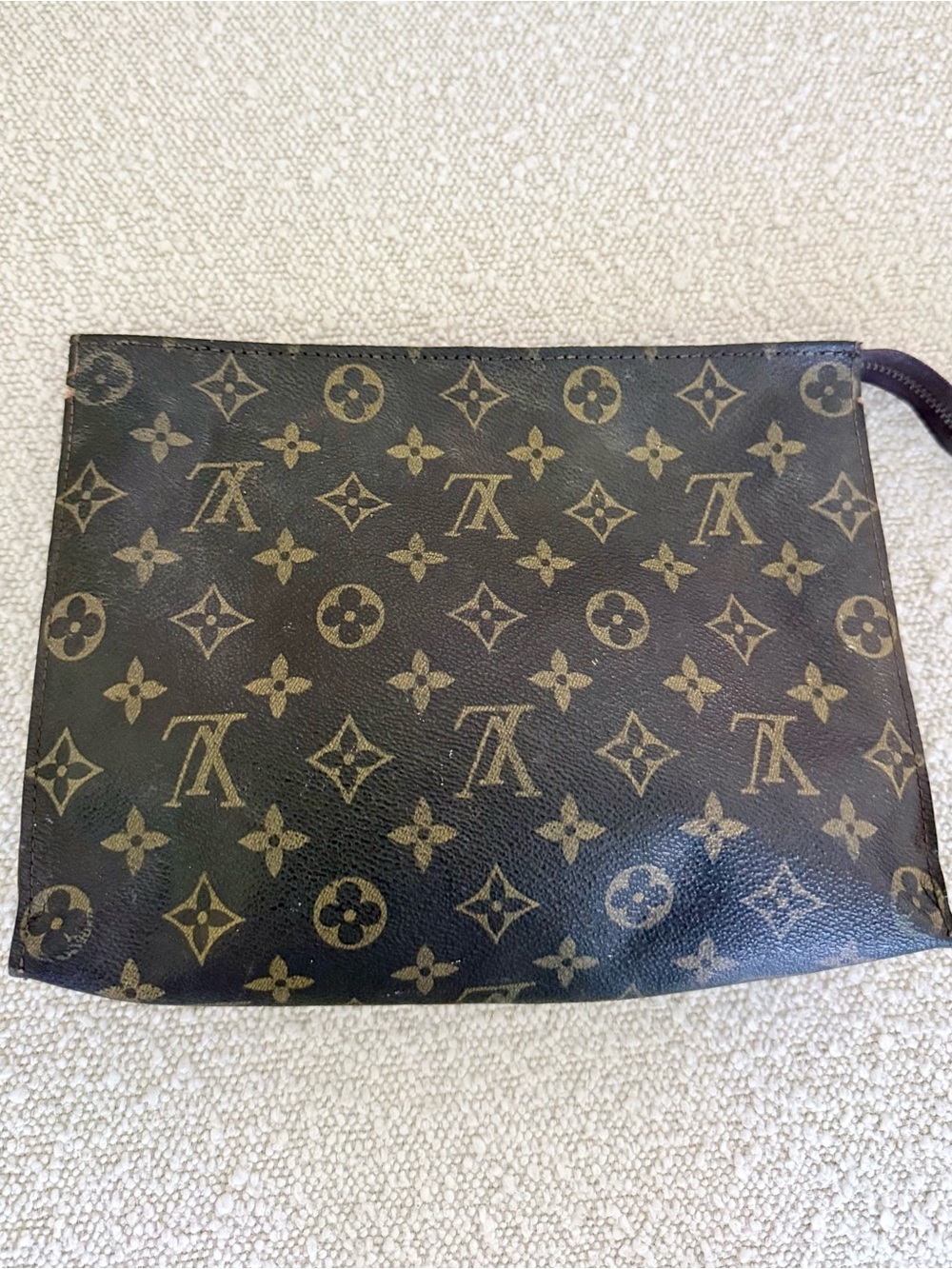 Louis Vuitton Brown Canvas Pouch with Gold Hardware - Picture 7 of 12